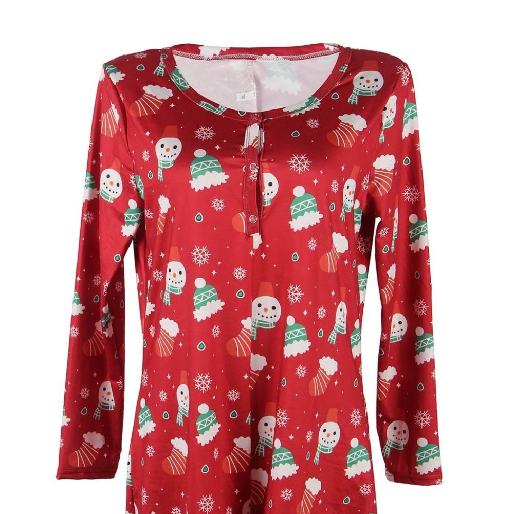 Christmas Element Printed Long Sleeve Pajamas - Picture 2 of 3